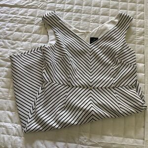 Adrianna Papell Black and White Striped Mini Dress Women’s Size 16